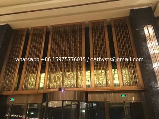 China OEM curtain wall panel metal screen stainless steel finish brass color supplier