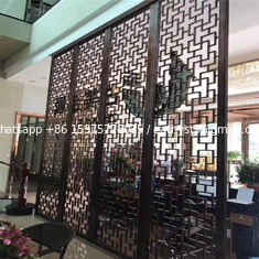 China Restaurant wall divider metal screen stainless steel room divider screen supplier