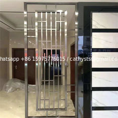 China luxury partition stainless steel material Gold color Room Divider Stainless Steel Hanging Screen Partition supplier